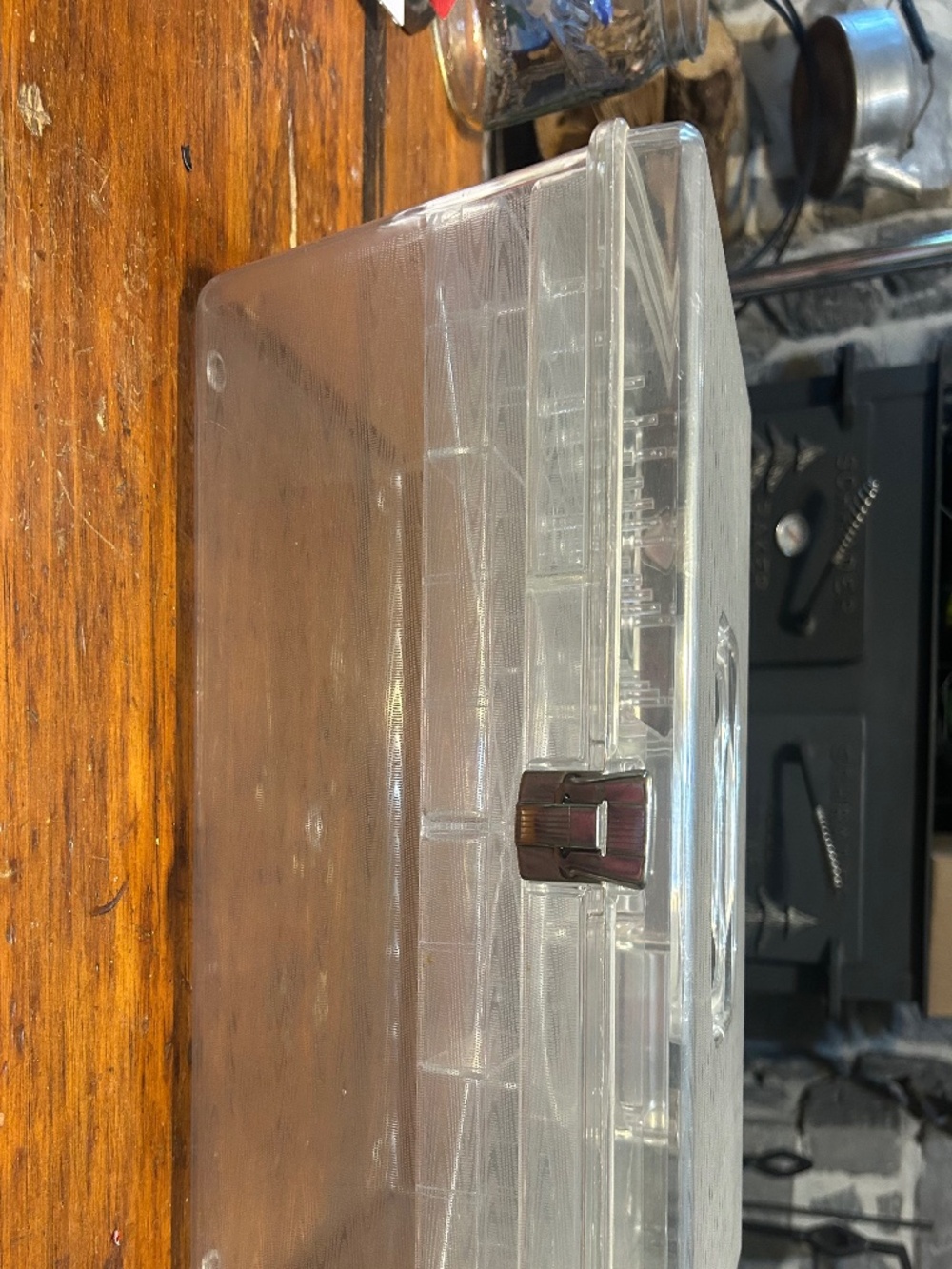 VTG Clear Plastic Sewing Box W/2 Trays Wilson Manufacturer